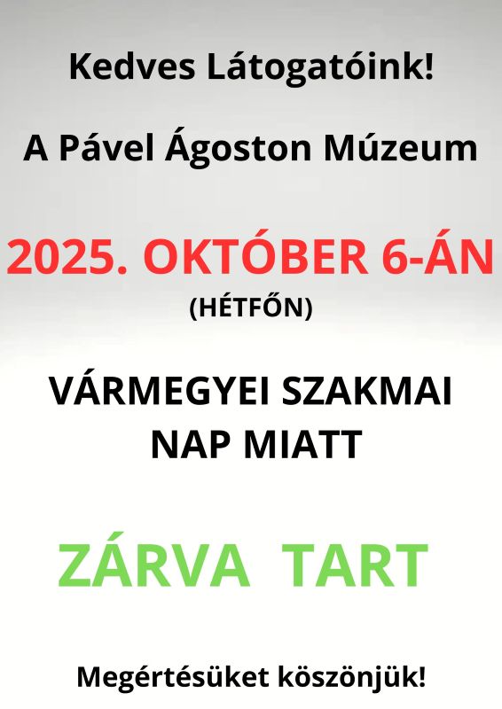Október 6-án zárva a Múzeum