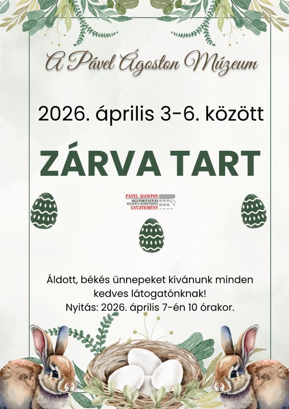 Április 3-6. között zárva a múzeum